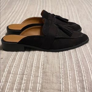 Black slide on loafers
